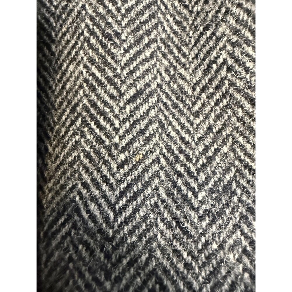 Vintage 90s Wool Hooded Swing Coat Cocoon Dolman Herringbone Small - Picture 8 of 14